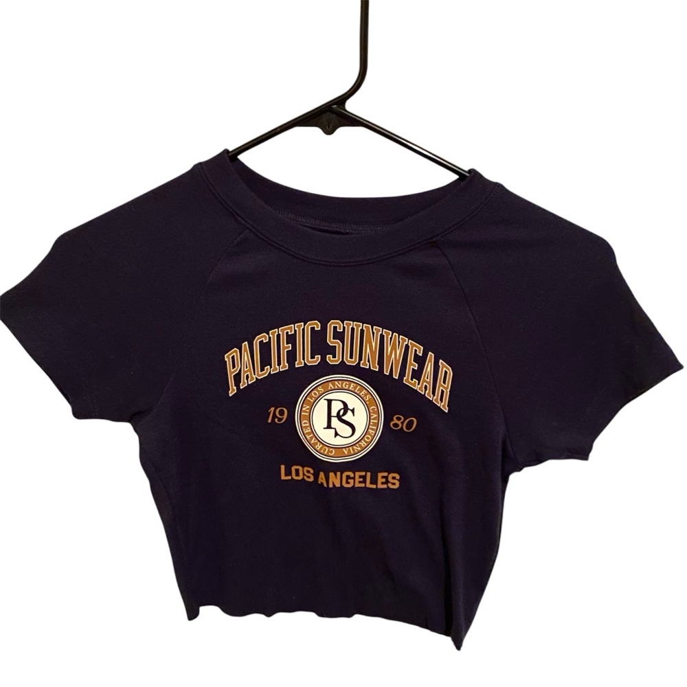 Pac Sun Pacific Sunwear Navy Raw Hem Crop Top size XS